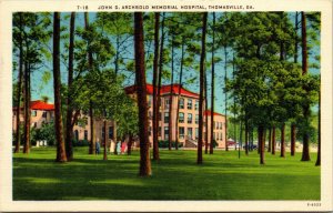 Vtg John D Archbold Memorial Hospital Thomasville Georgia GA Linen Postcard