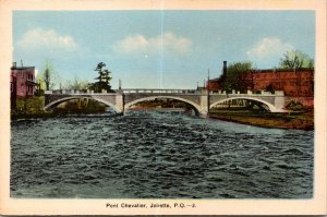 VINTAGE POSTCARD BRIDGE & WATERWAY PONT CHEVALIER JOLIETTE QUEBEC CANADA