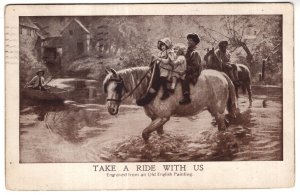 Take a Ride with Us, Children on Horse, Used 1911, Sheahan's Greeting