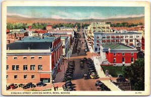 VINTAGE POSTCARD VIRGINIA STREET LOOKING NORTH AT RENO NEVADA