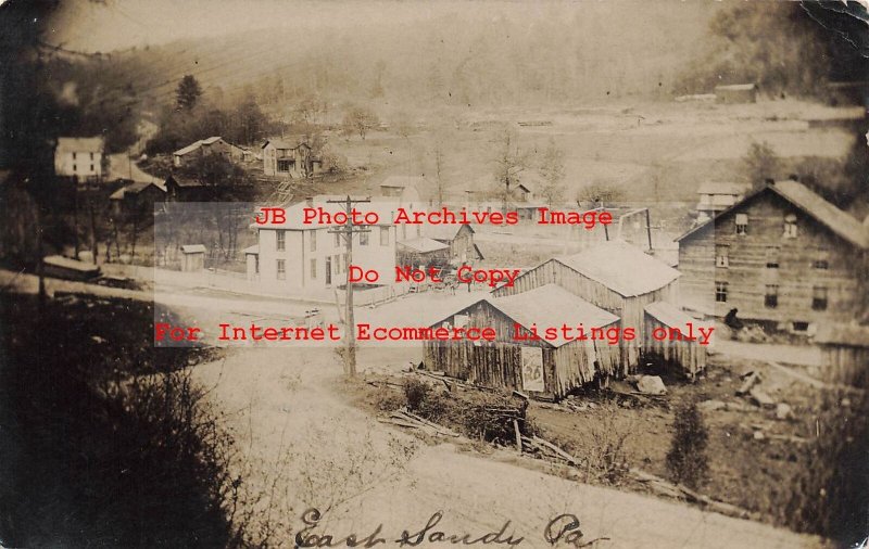 PA, East Sandy, Pennsylvania, RPPC, City Scene, 1908 PM, DPO, Photo