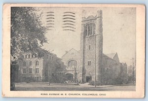 Columbus Ohio OH Postcard King Avenue Methodist Episcopal Church c1929 Vintage