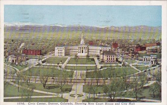 Colorado Denver Civic Center Showing New Court House And City Hall 1936