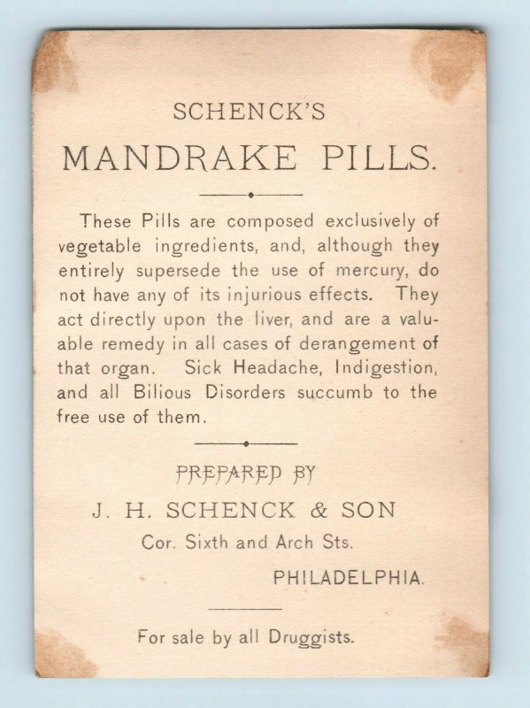 Lot Of 4 1880's Schenck's Mandrake Pills Quack Medicine Adorable Children P163