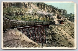 Fred Harvey California Limited Crossing Johnsons Canyon AZ WB Postcard L9