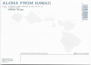 US Hawaii unused.  Warriors of Maori. Map on back side.