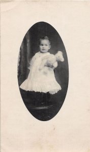 J69/ Teddy Bear Interesting RPPC Postcard c1910 Child Columbus Ohio 224