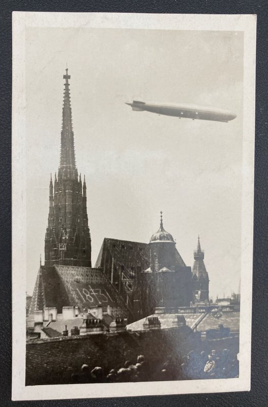 Mint Real Picture Postcard Graf Zeppelin LZ 127 Over Vienna Austria
