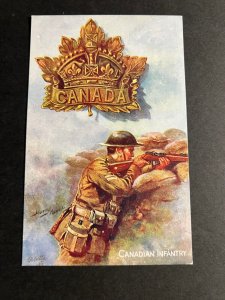 Mint Canada Postcard Canadian Infantry Soldier Military Seal British Dominion