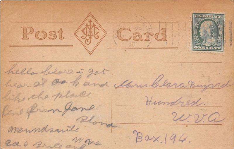 E83/ Moundsville West Virginia Postcard c1910 Public School Building