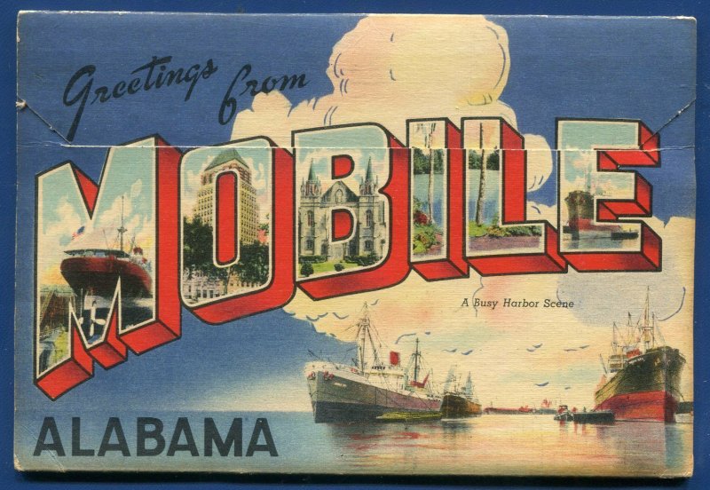 Mobile Alabama a Brookley Field Spring Hill College Post Office postcard folder
