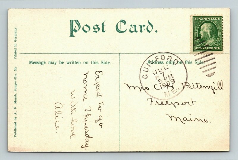Abbot ME-Maine, Work's Mills, Vintage c1909 Postcard