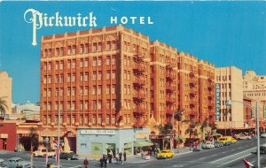 San Diego California 1950s Postcard Pickwick Hotel and Greyhound Bus Depot