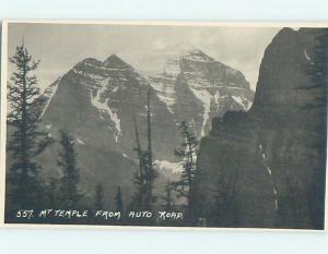 old rppc MOUNT TEMPLE FROM AUTO ROAD Banff Alberta AB Canada HM1957