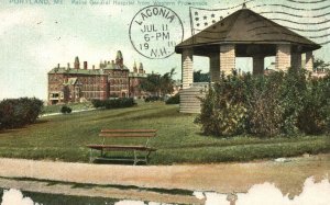 Vintage Postcard 1910 Maine General Hospital from Western Promenade Portland ME