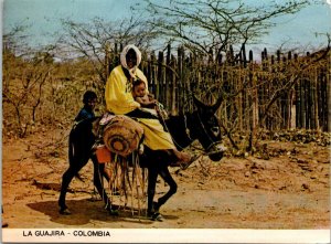 VINTAGE CONTINENTAL SIZE POSTCARD SEMIDESERT SALT PLAINS LA GUAJIRA COLOMBIA '77