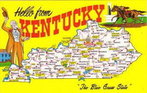 Hello From Kentucky The Blue Grass State With Map