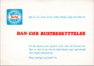 Postcard Denmark Advert - Dan-Cor Rust Protection 1970s
