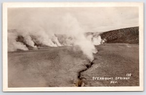 Steamboat Springs~Geothermal Steam Field~ Puffs From Fault~Volcanic Hills~RPPC