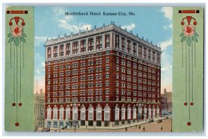 c1910 Muehlebach Hotel Art Nouveau Road Kansas City Missouri Hall Bros Postcard