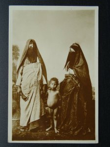 Africa Egypt Cairo EGYPTIAN WOMAN & HER CHILD (2) Old RP Postcard by C.P.T.