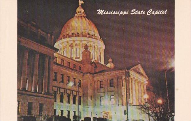 Mississippi Jackson State Capitol Building At Night