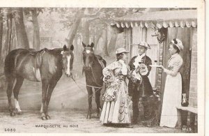 Marquesette au Bois. Horses Old vintage French advertising postcard