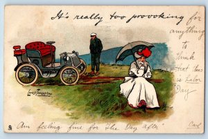 1907 Angry Woman It's Really Too Provoking Write Away Thackeray Signed Postcard