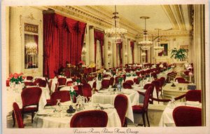 1930s Victorian Room Palmer House Chicago IL Postcard