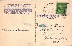 Postcard Onawa Lodge Heart Pocono Mountains Mountainhome PA