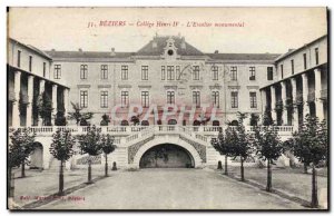 Old Postcard Beziers College Henry L & # monumental 39escalier