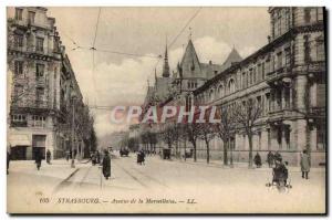 Postcard Old Strasbourg Avenue de la Marseillaise