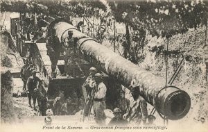 French Somme Front Big French Cannon Postcard