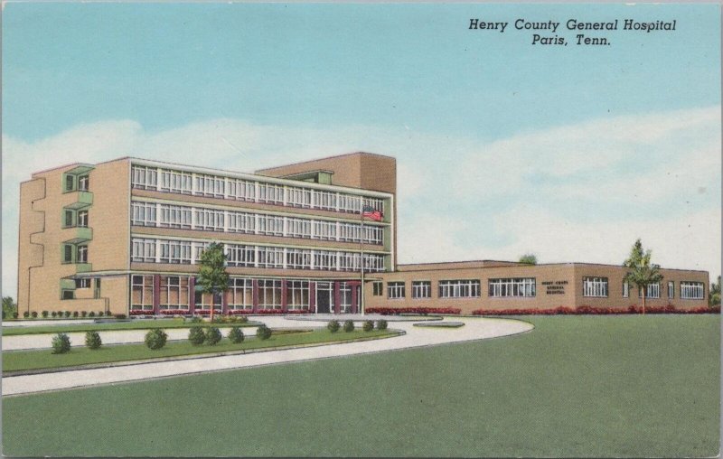 Postcard Henry Country General Hospital Paris TN