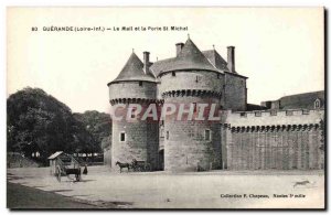 Old Postcard Mail Guerande and the door St Michel