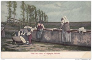 Women doing Laundry , Fontanile nella Campagna romana , Italy , 00-10s