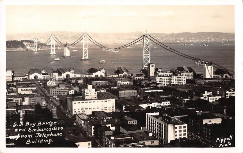 BR75164 telephone building  bay bridge real photo   san francisco  usa