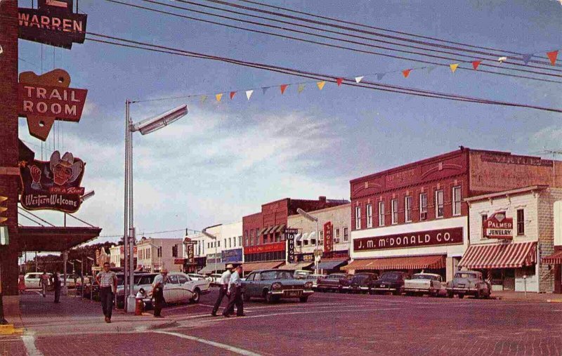 Main Street McDonald Drug Store Garden City Kansas 1960s postcard