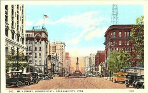 Main Street Looking South Salt Lake City UT Vintage Postcard Standard View Card 