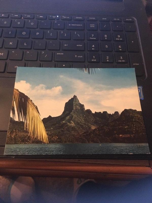 Vtg Postcard: Tahiti, Moorea, Mt Muaroa