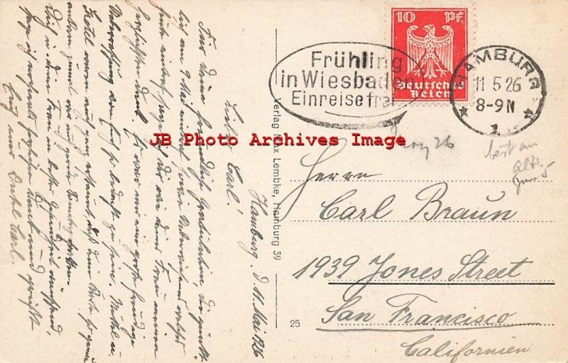 Germany, Hamburg, Steamer Johanna, 1926 PM