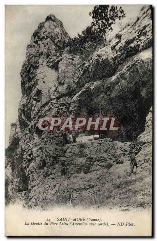 Old Postcard Saint More La Grotte du Pere Leleu Climbing Rope