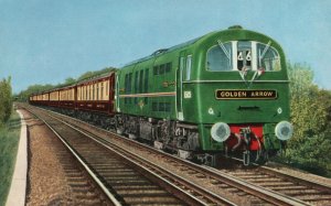 Vintage Postcard Golden Arrow All-Pullman Car Train Leaves Victoria For Dover