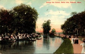 Michigan Detroit Belle Isle Scene Along The Canal 1910