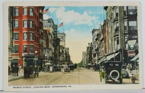 Pennsylvania Harrisburg Market Street Looking West to Phila Postcard P18