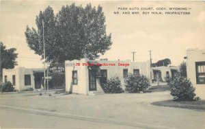 WY, Cody, Wyoming, Park Auto Court Motel, Exterior View, Artvue Post Card