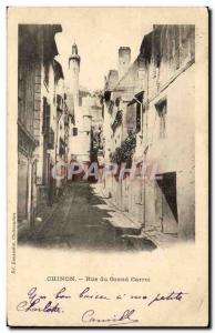 Chinon - Rue du grand Carroi - Old Postcard