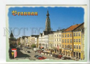 442127 Austria Braunau am Inn Hotel Bank tourist advertising cars Old postcard