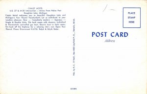Houghton Lake Michigan 1950-60s Postcard Chalet Motel