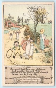 Randolph Caldecott THREE JOVIAL HUNTSMEN Children Artist Signed c1910s  Postcard